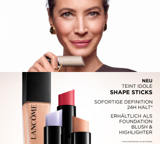 Model met LANCÔME make-up producten